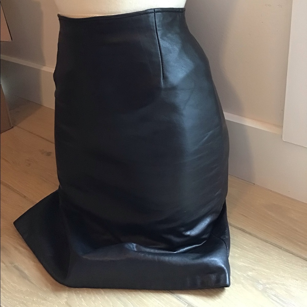 Firenze Vintage Genuine Black Leather Skirt